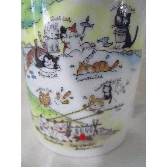 Akemi Takagi Fourteen Cats Cartoon Cat World Small Mug Japan EUC - Picture 5 of 16